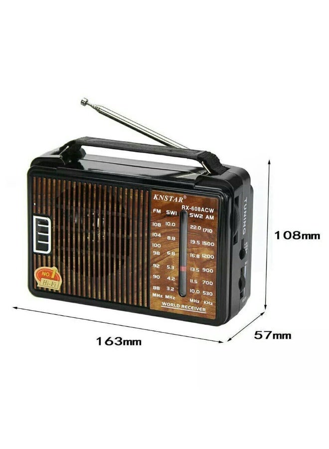 جهاز راديو كلاسيكي محمول بنظام استقبال متطور لموجات AM/FM/SW مع مكبر صوت نقي وتصميم أنيق للمنزل والرحلات (B) - Image 4