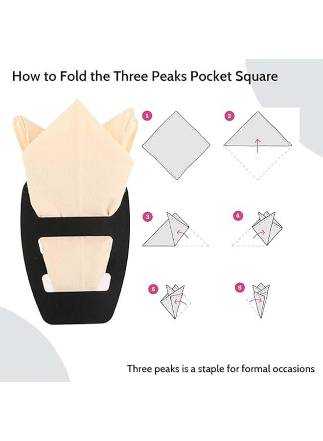 عبوة من قطعتين من حامل مناديل جيب متنوعة للرجال، وشاح حريري مربع مطوي مسبقًا، بدلات رسمية، سترات عشاء، منظم إكسسوارات. - Image 5