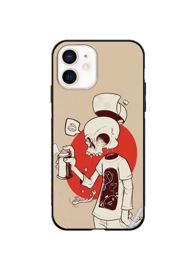 VR CREATIVE غطاء حماية لتليفون آبل آيفون 12 ميني بتصميم هيكل عظمي متعدد الألوان - Image 1