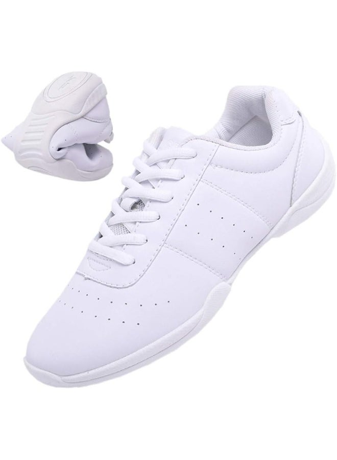 DADAWEN Adult & Youth White Cheerleading Shoe Athletic Sport Training Competition Tennis Sneakers Cheer Shoes - Image 4
