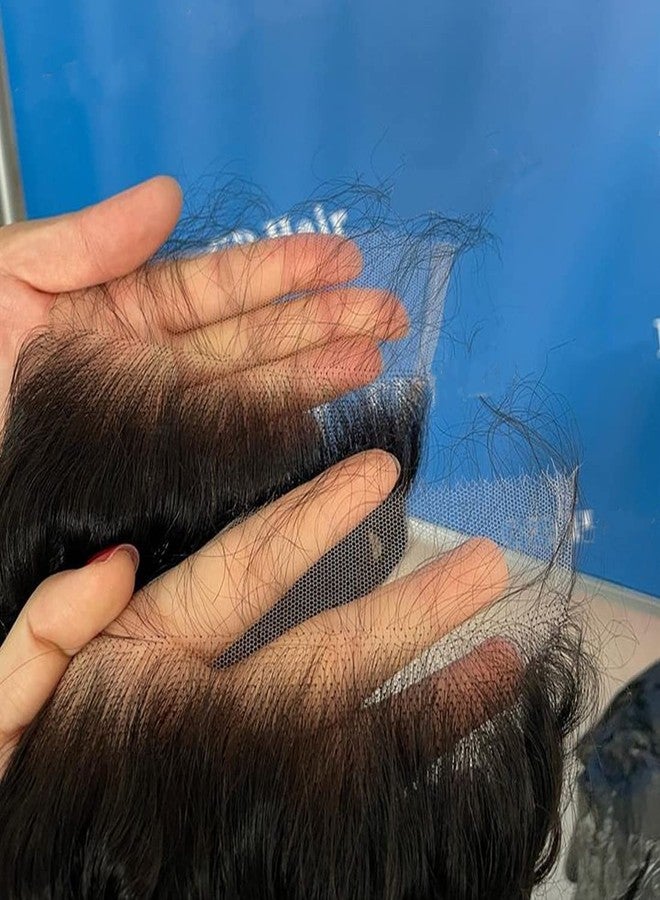 BEEOS Skinlike Real HD Lace Closure Piece, 4x4 Body Wave Pre-plucked Human Hair Closure Bleached Knots Natural Black Color 16 Inch - Image 1