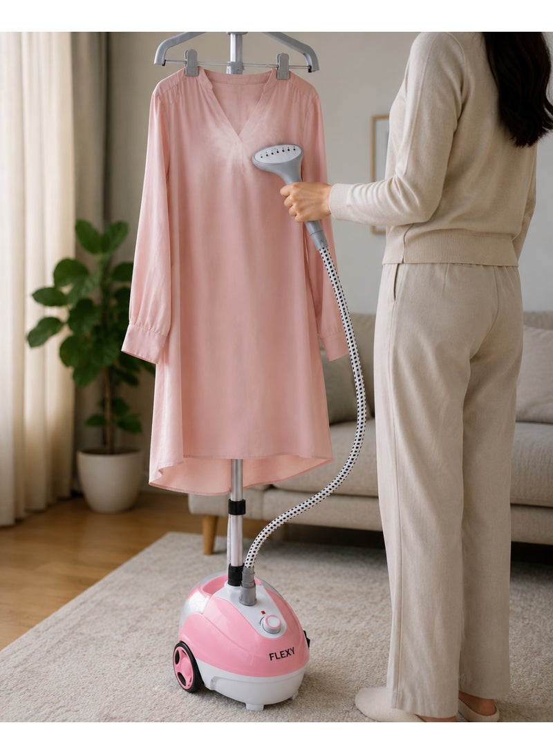 FLEXY Garment Steamer, 2000W, German Technology, 1.3L Water Tank, 35–50 Min Steam, Adjustable Pole, Auto Shut-Off, Overheat Protection, 24-Month Warranty - Image 4