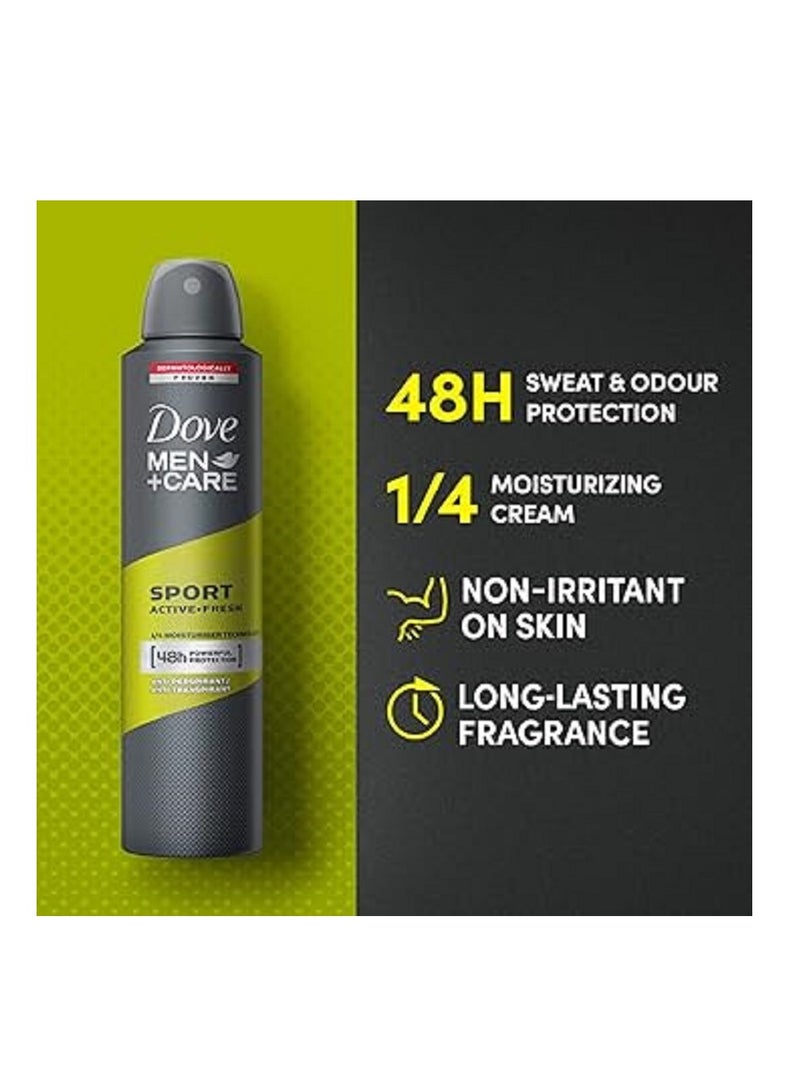 Dove Men+Care Sport Active+ Fresh Anti-perspirant Deodorant Aerosol 250ml - Image 4
