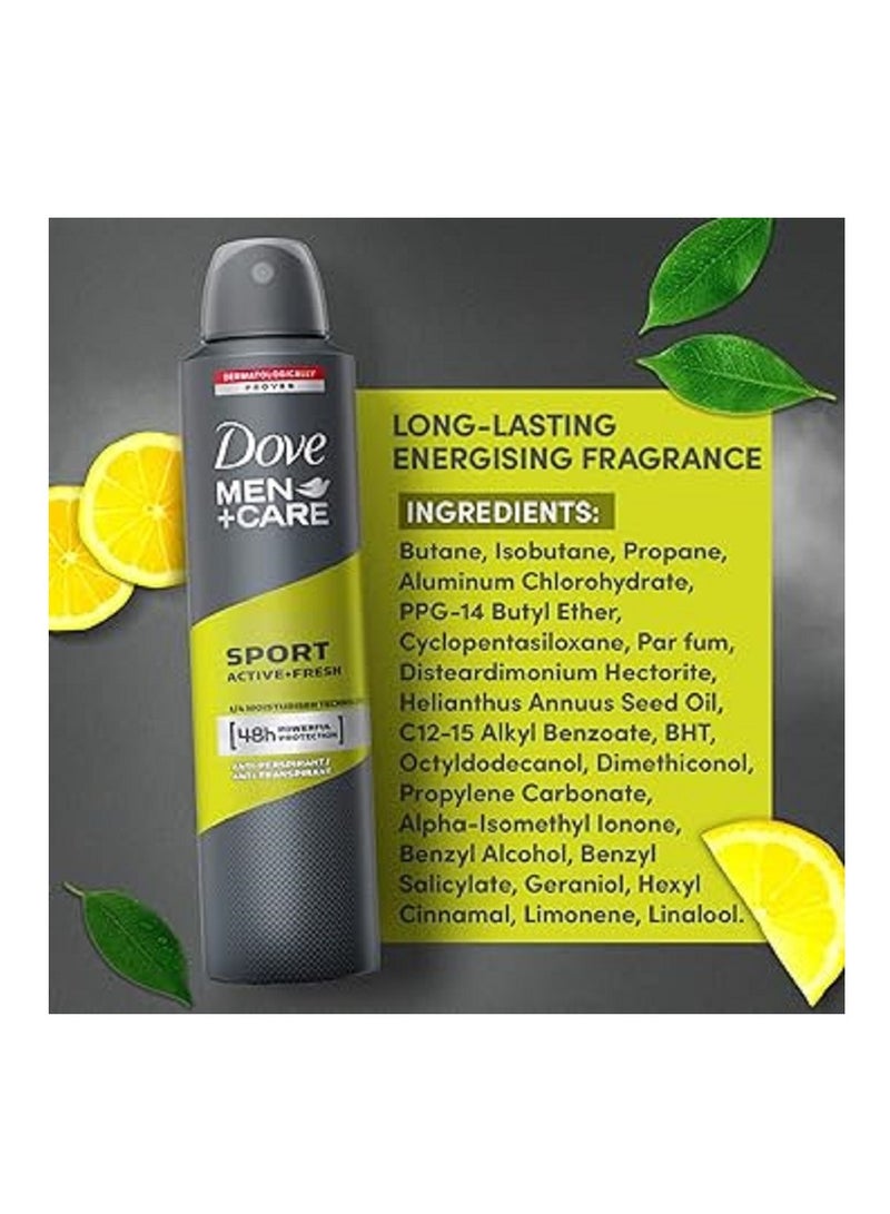 Dove Men+Care Sport Active+ Fresh Anti-perspirant Deodorant Aerosol 250ml - Image 5