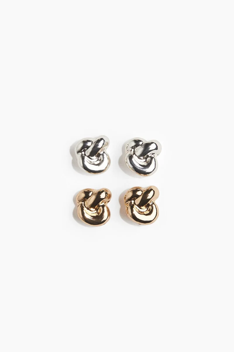 H&M 2 pairs knot-look earrings