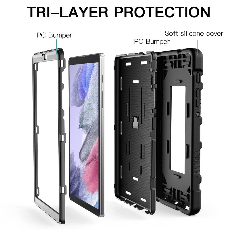 Azzsy Case for Samsung Galaxy Tab A7 Lite 8.7 Inch 2021 (SM-T220/T225), Slim Heavy Duty Shockproof Rugged High Impact Protective Case,Black - Image 5