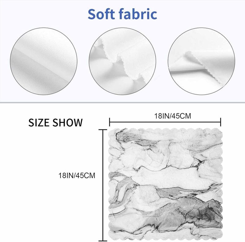Yibeas Black White Marble Cloth Napkins Set of 4 Soft Mineral Rock Textures Polyester Dinner Square Napkin for Family Restaurant Weddings Parties 18 x 18 inch - Image 2