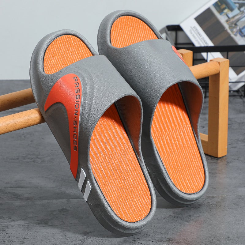 Slip-on Slippers Mens Summer Special Wear-resistant Indoor Autumn Thick-soled Slippers Home Non-slip Deodorant PVC Slippers 399 gray thick bottom 