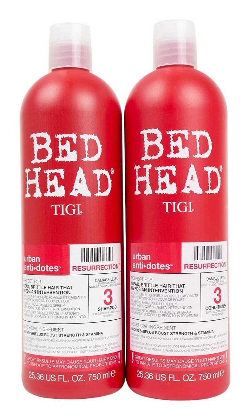 BED HEAD Tigi Bed Head Urban Antidotes Resurrection Conditioner Damage Level 3, 25.36 Oz (Pack Of 2)