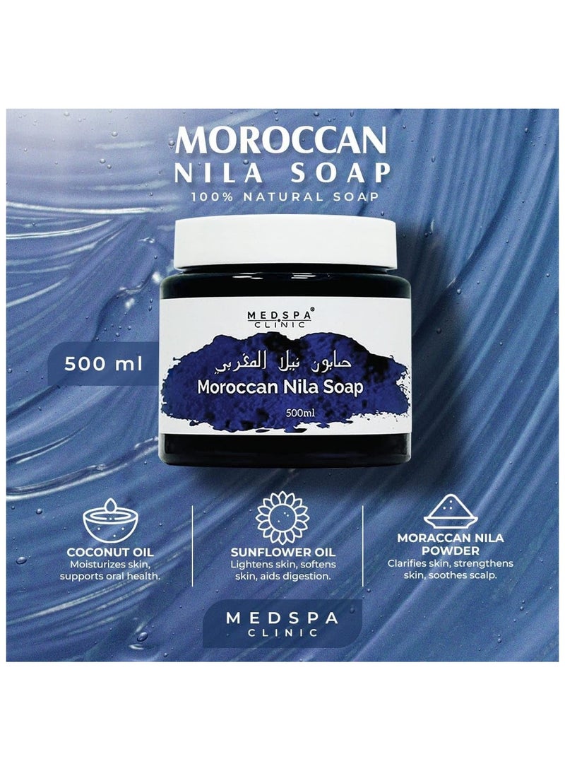 MEDSPACLINIC Moroccan Nila Soap,100% Natural Soap, Body Scrub, Purifying, Cleansing, Exfoliating for Hammam Ritual.500ml - Image 3