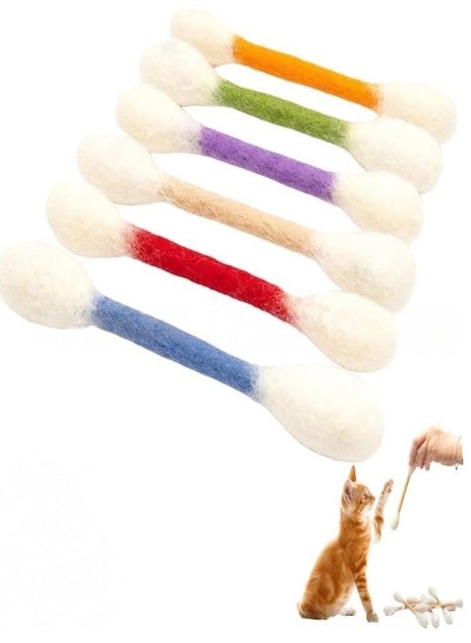 Cotton Swab Cat Toy with Catnip - 6 PCS Cat Qtip Toy - Cat Chew Toys for Indoor Cats - Giant Kitten Chew Sticks (Multicolor) - Image 1