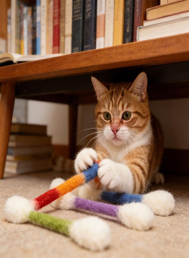 Cotton Swab Cat Toy with Catnip - 6 PCS Cat Qtip Toy - Cat Chew Toys for Indoor Cats - Giant Kitten Chew Sticks (Multicolor) - Image 2