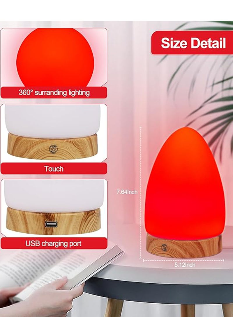 Sleep-aid Egg Lamp | 670nm Red Light for Bedtime & 360° Mood Lighting | 4 Colors (Red/Beige/Yellow/White) & 5-Level Dimmer | USB Night Light with Remote Control  - Image 5
