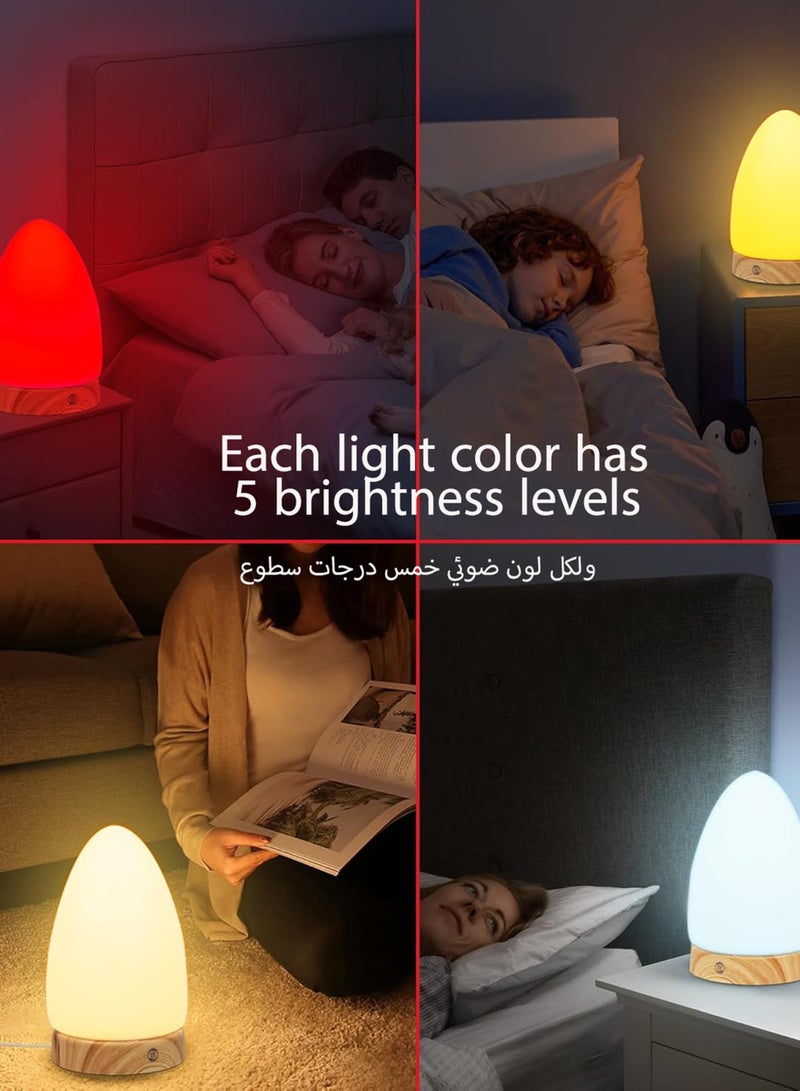 Sleep-aid Egg Lamp | 670nm Red Light for Bedtime & 360° Mood Lighting | 4 Colors (Red/Beige/Yellow/White) & 5-Level Dimmer | USB Night Light with Remote Control  - Image 4