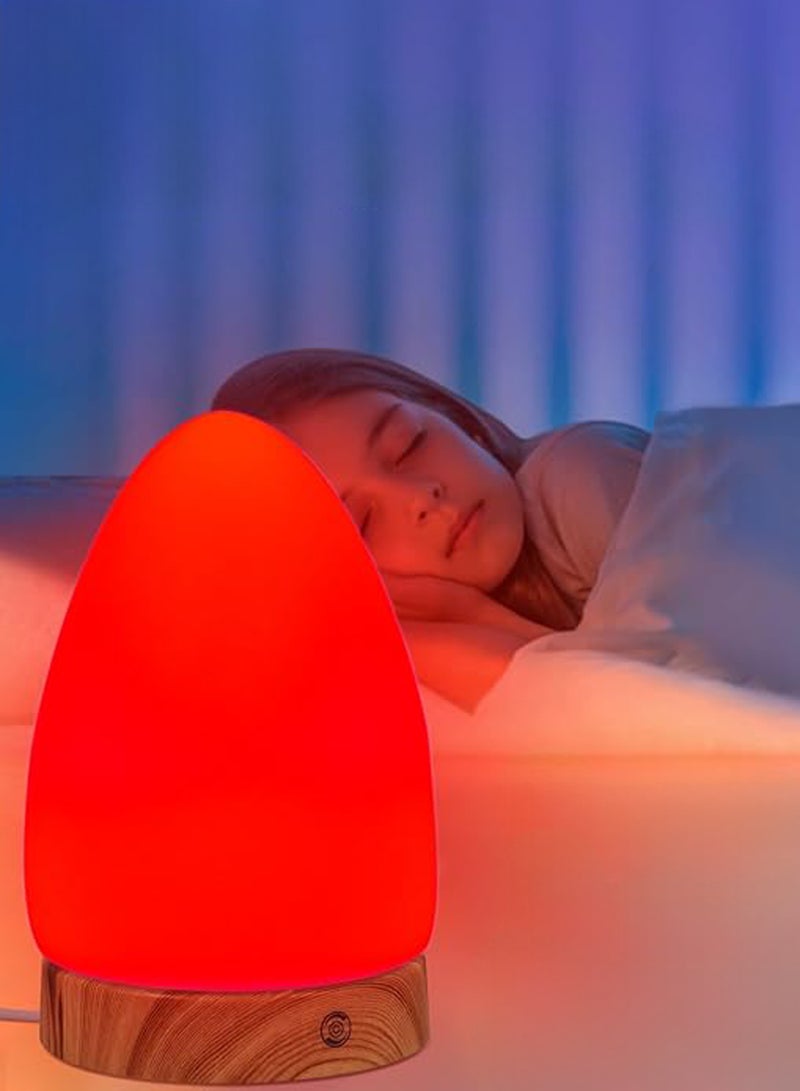 Sleep-aid Egg Lamp | 670nm Red Light for Bedtime & 360° Mood Lighting | 4 Colors (Red/Beige/Yellow/White) & 5-Level Dimmer | USB Night Light with Remote Control  - Image 1