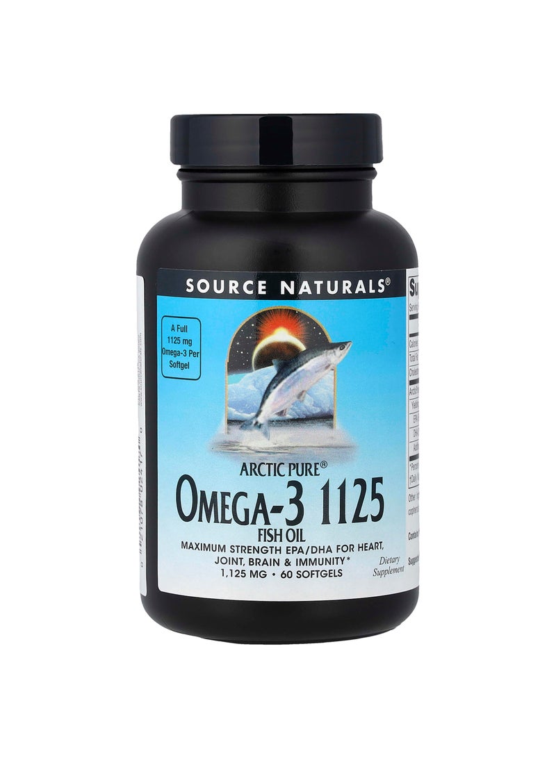 Arctic Pure®, Omega-3 Fish Oil, 1,125 mg, 60 Softgels