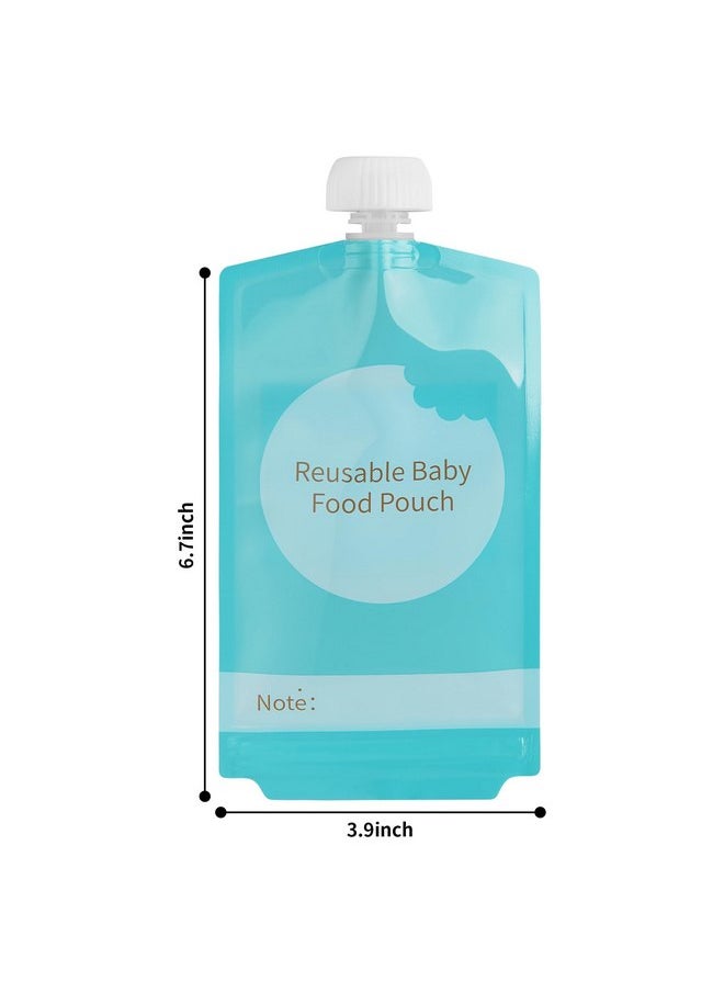 Kirecoo Kirecoo Reusable Baby Food Pouches - 12PCS 7oz Refillable Baby Food Storage Pouches, Squeeze Homemade Organic Applesauce Yogurt Smoothie Puree Pouches for Kids Toddlers, Washable Freezer Safe  - Image 2