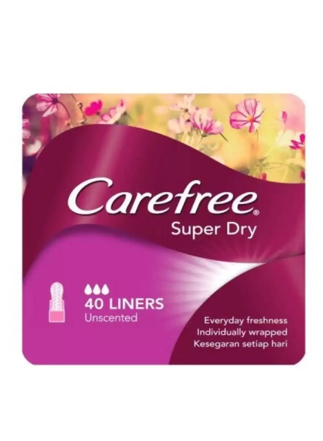 Carefree Super Dry Unscented- 40 Liners - Image 2