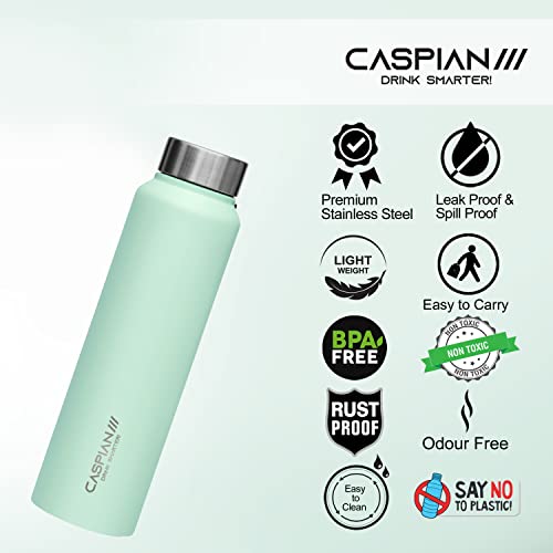 CASPIAN /// Astra Stainless Steel Water Bottle (Green, Pink, Blue & Light Purple, 1 Litre, Set of 4)| Leak Proof Thunder for Fridge Home Office Travel School Kids Boys Girls Adults Sports Gym Yoga - Image 3