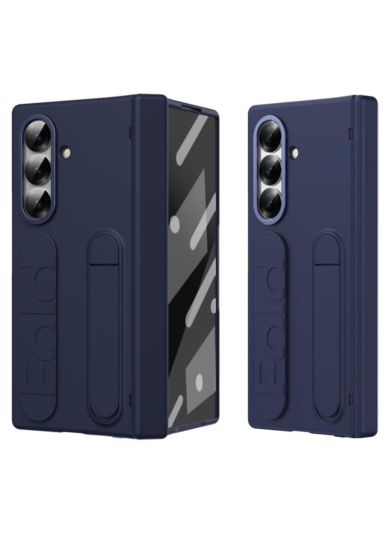 general Case for Samsung Galaxy Z Fold 7 5G Built-in Screen Protector Elastic Silicone Wrist Strap Case with Stand Hinge Protection Shockproof Case - Image 1