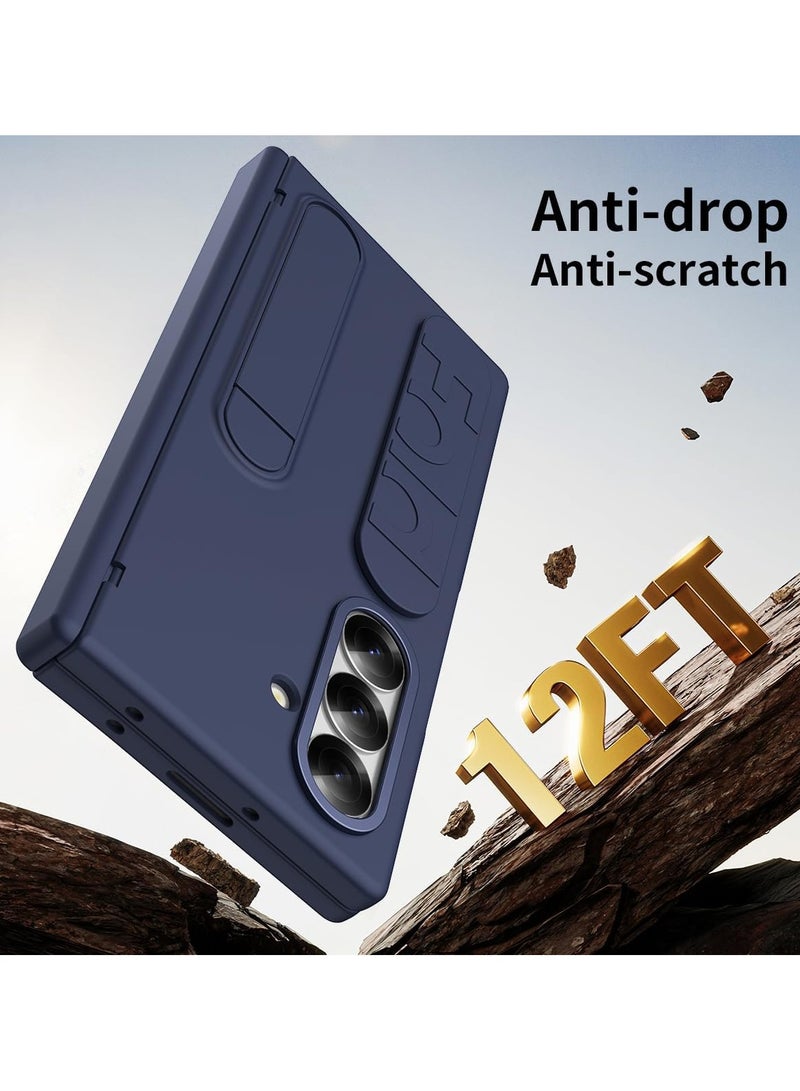 general Case for Samsung Galaxy Z Fold 7 5G Built-in Screen Protector Elastic Silicone Wrist Strap Case with Stand Hinge Protection Shockproof Case - Image 5