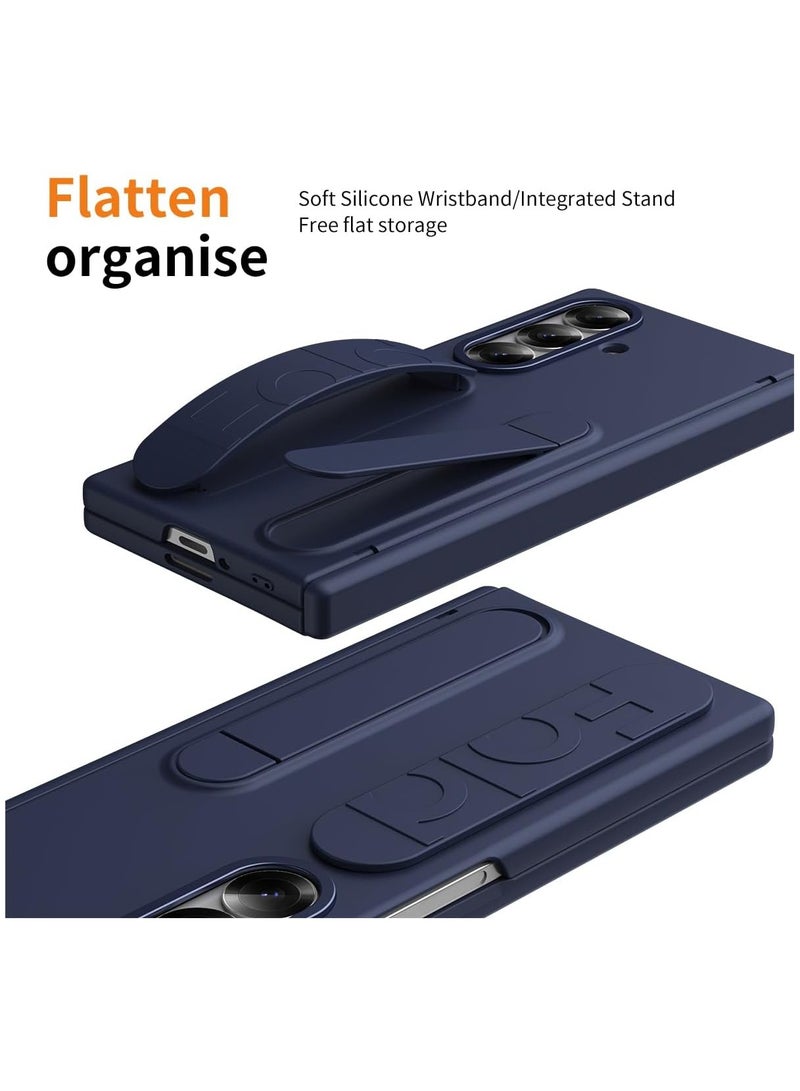 general Case for Samsung Galaxy Z Fold 7 5G Built-in Screen Protector Elastic Silicone Wrist Strap Case with Stand Hinge Protection Shockproof Case - Image 3