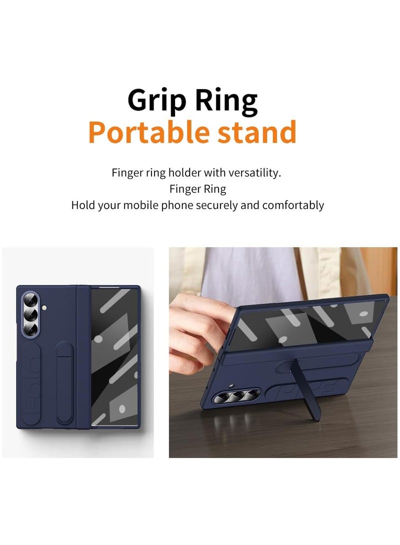 general Case for Samsung Galaxy Z Fold 7 5G Built-in Screen Protector Elastic Silicone Wrist Strap Case with Stand Hinge Protection Shockproof Case - Image 4