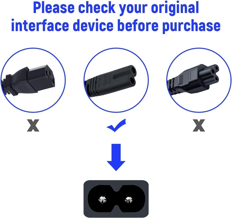 Darahs Replacement Power Cable for PS4 and Xbox One S/X - 4 ft Black - Image 3