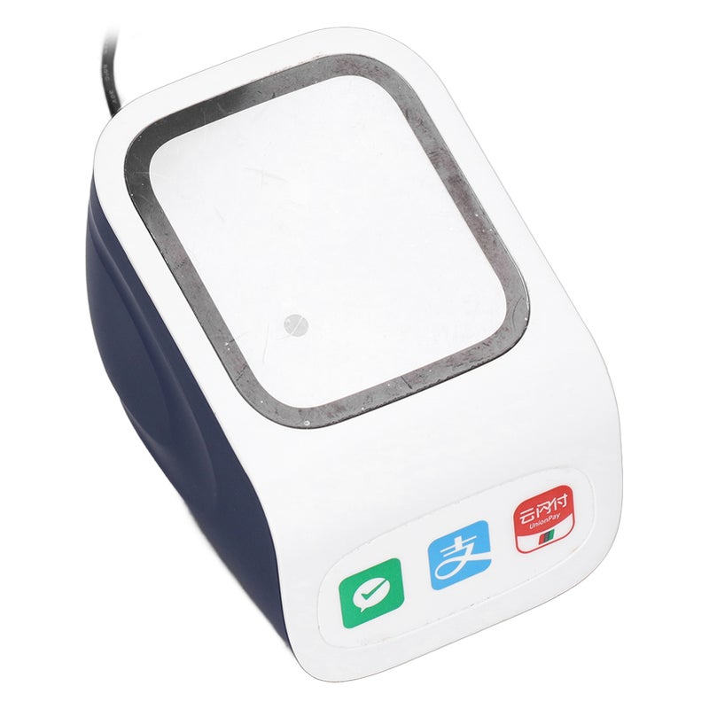 Desktop Barcode Scanner: Large Scanning Window, Inclined Comfort Angle - Voice Prompt, Plug And Play 2D QR Code Scanner for Retail, Office, Supermarket Cashier Use - Image 2