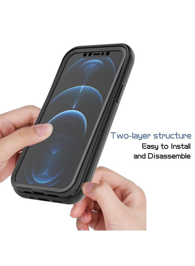 Zaboon Case For iPhone 12 Pro Max Starry Sky Solid Color Series Shockproof PC + TPU Case with PET Film - Image 3