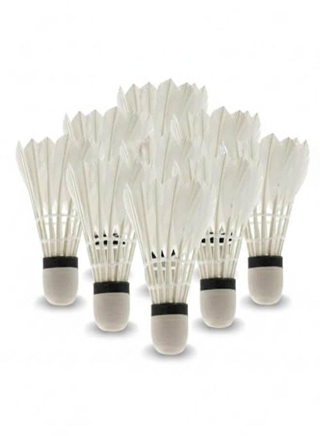 SPOCCO | Tournament Grade Impact Badminton Shuttlecocks Advanced Duck Feather Feather Shuttle White (Medium Slow, 76, Pack of 10) SC - 103 - Image 1