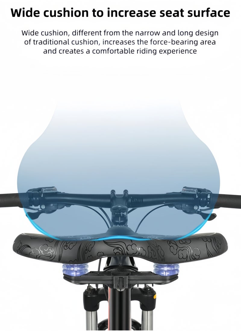 WEST BIKING Latest BicycleSeat Cushions Comfortable Widened Bicycle Seats For Men And Women, Oversized Bicycle Seat Cushions, Comfortable Wing Cushions Line Swallow Style Seat Cushions 33*28 CM  - Image 5