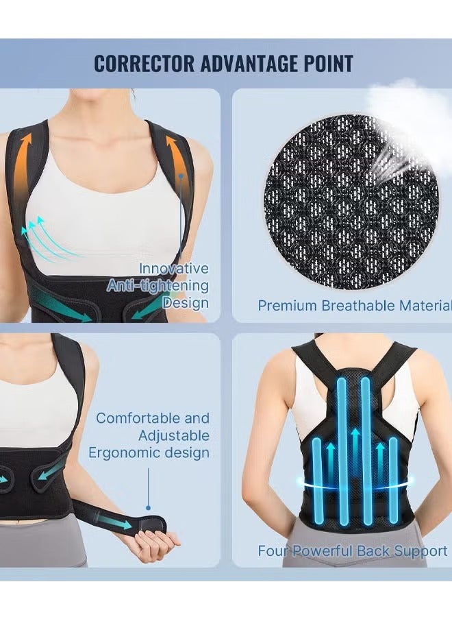 Generic Back Brace Posture Corrector High Quality Resin Strap For Men And Women, Back Support And Posture Corrector, Back Straightener, Posture Corrector, Scoliosis And Hunchback Corrector, Back Pain Corrector, Spinal Corrector Support, Adjustable Posture Trainer  - Image 4