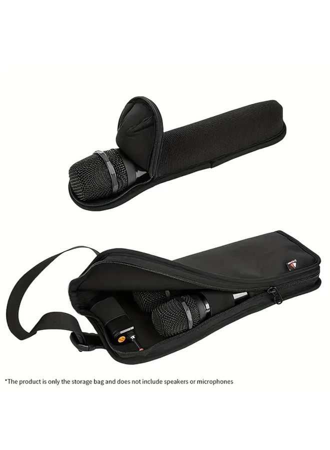 Universal Storage Bag For 2 Wireless Microphones Outdoor Speaker Protective Case - Image 1