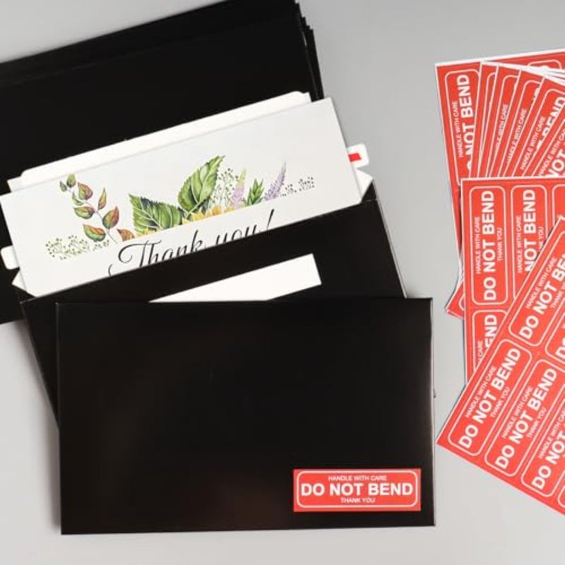 Card Shipping Envelopes 100 Pack - 7 x 4.35 Inches Rigid Mailers Trading Cards for Shipping, Self-Adhesive Black Mailers for Semi-Rigid Sleeves and Toploaders, Document, Coins, Stamps - Image 5
