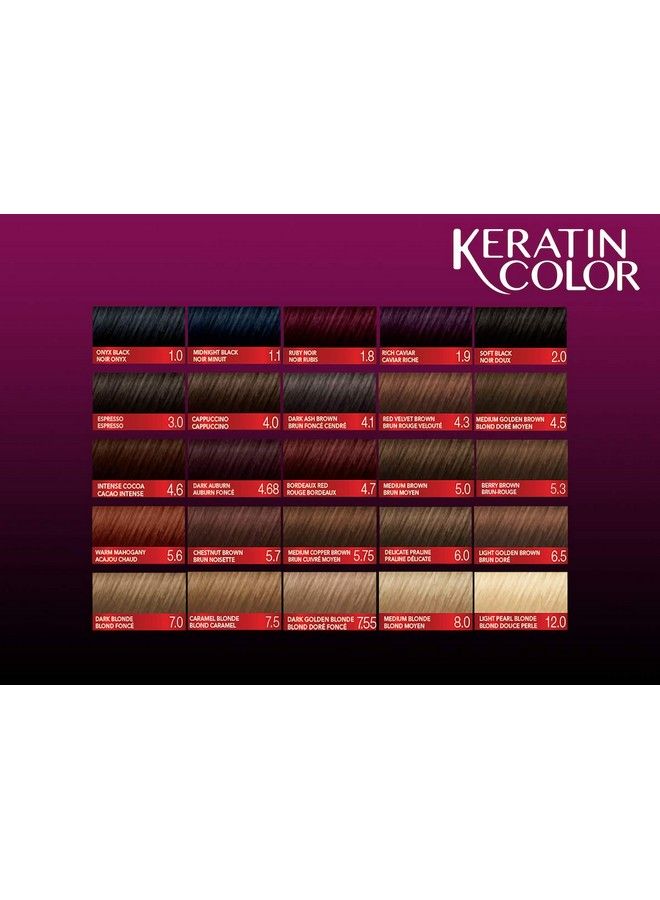 Schwarzkopf Keratin Color Permanent Hair Color Cream 4.3 Red Velvet Brown - Image 4