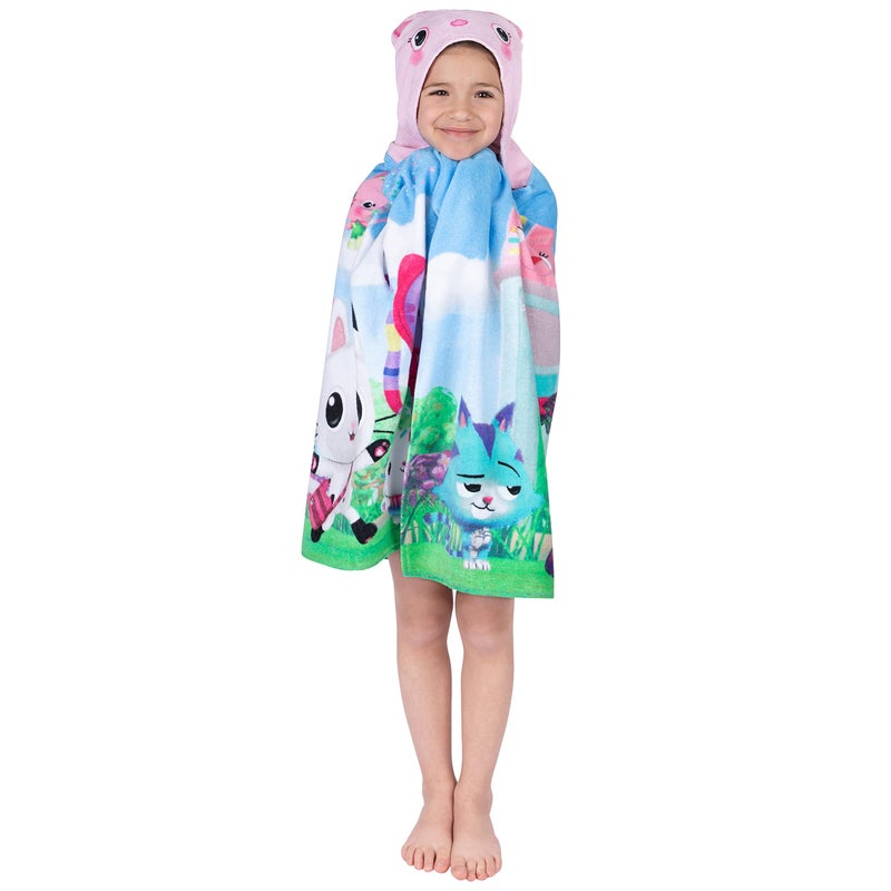 Franco DreamWorks Gabby's Dollhouse Bath/Pool/Beach Soft Cotton Terry Hooded Towel Wrap, 24 in x 50 in, By Franco Kids - Image 3