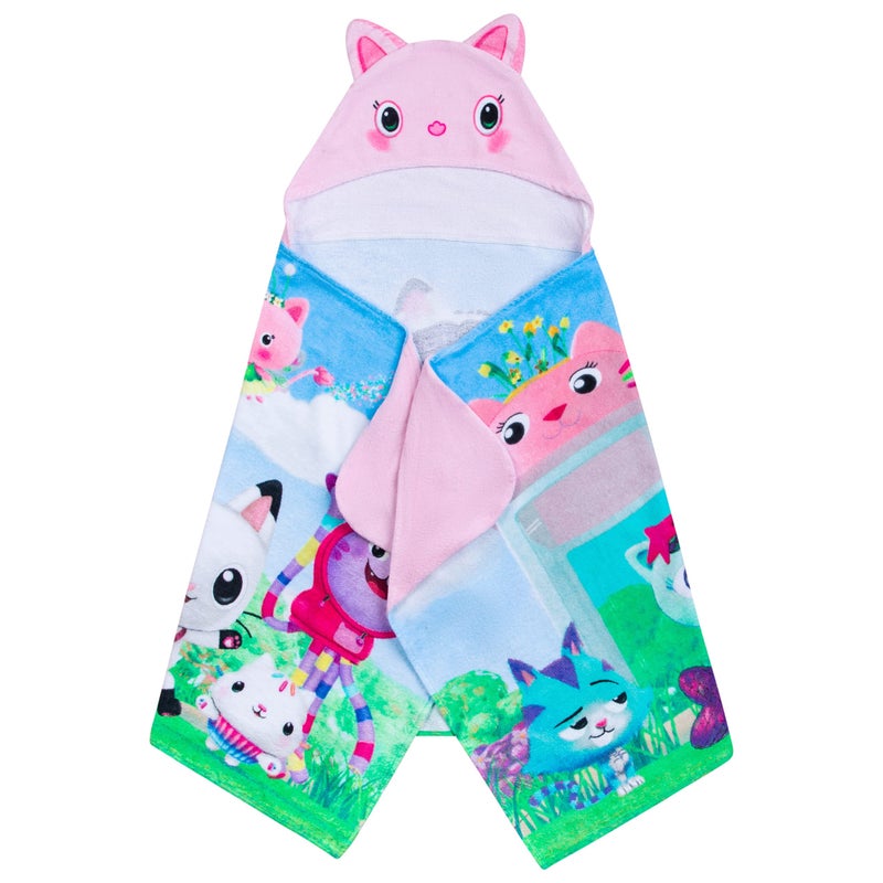 Franco DreamWorks Gabby's Dollhouse Bath/Pool/Beach Soft Cotton Terry Hooded Towel Wrap, 24 in x 50 in, By Franco Kids - Image 4