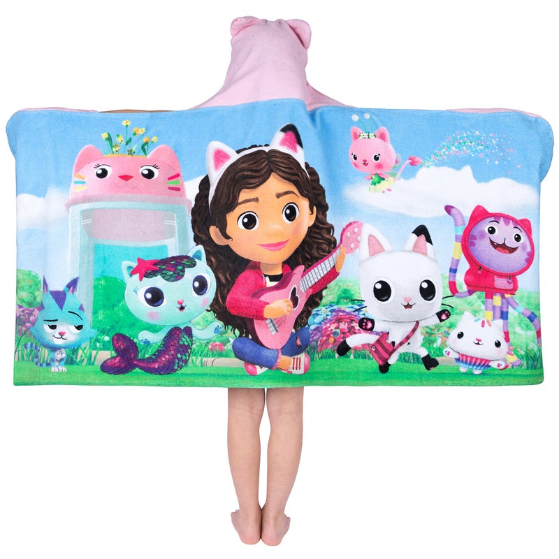Franco DreamWorks Gabby's Dollhouse Bath/Pool/Beach Soft Cotton Terry Hooded Towel Wrap, 24 in x 50 in, By Franco Kids - Image 2