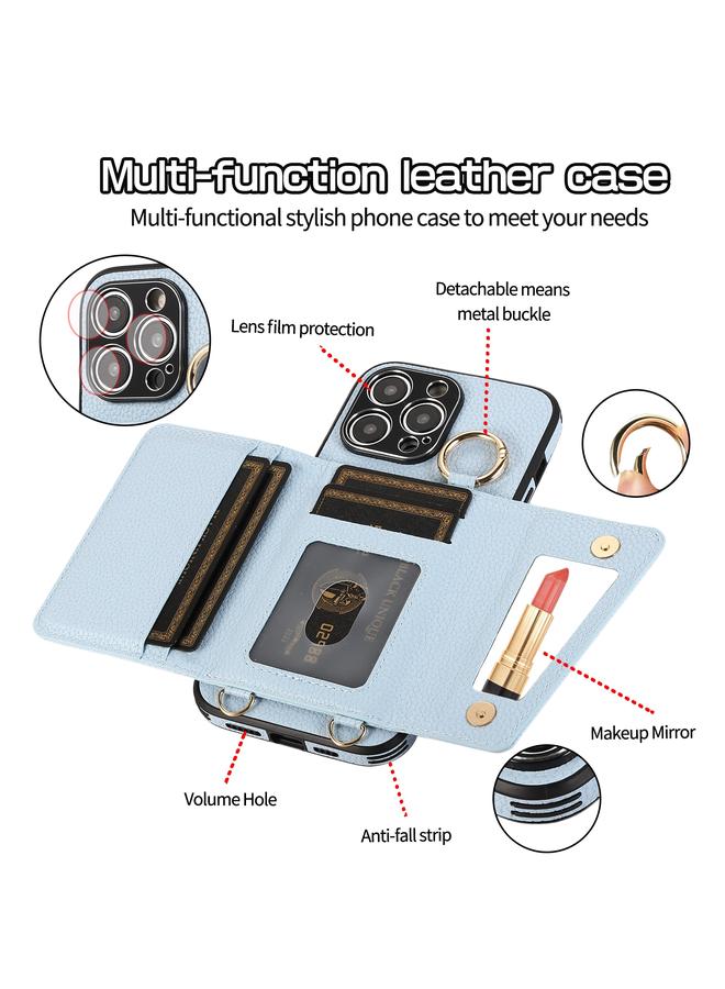 Zaboon Case For iPhone 13 Pro Crossbody Ring Wallet Leather Back Cover Phone Case - Image 3