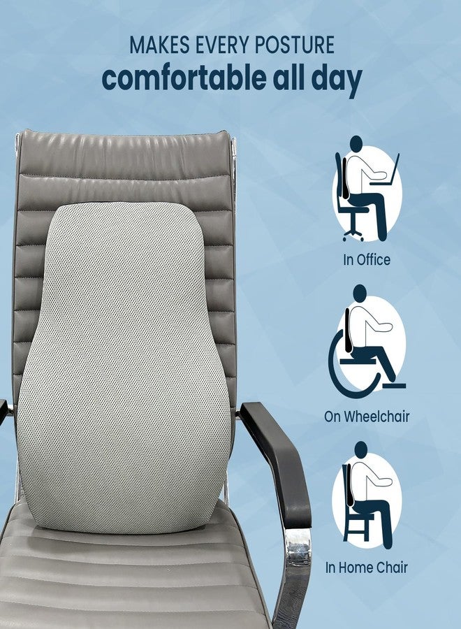 Sleepsia Back Support for Office Chair with 1 Year Warranty Lumbar Support Pillow for Office Chair, Car Seat, Memory Foam (Grey/Black, Memory Foam) - Image 4