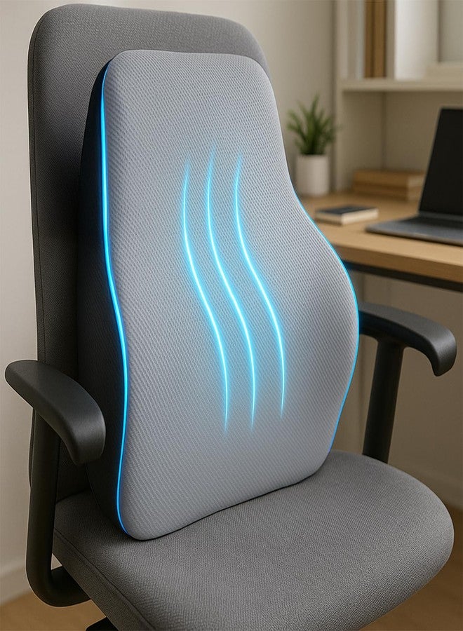 Sleepsia Back Support for Office Chair with 1 Year Warranty Lumbar Support Pillow for Office Chair, Car Seat, Memory Foam (Grey/Black, Memory Foam) - Image 1