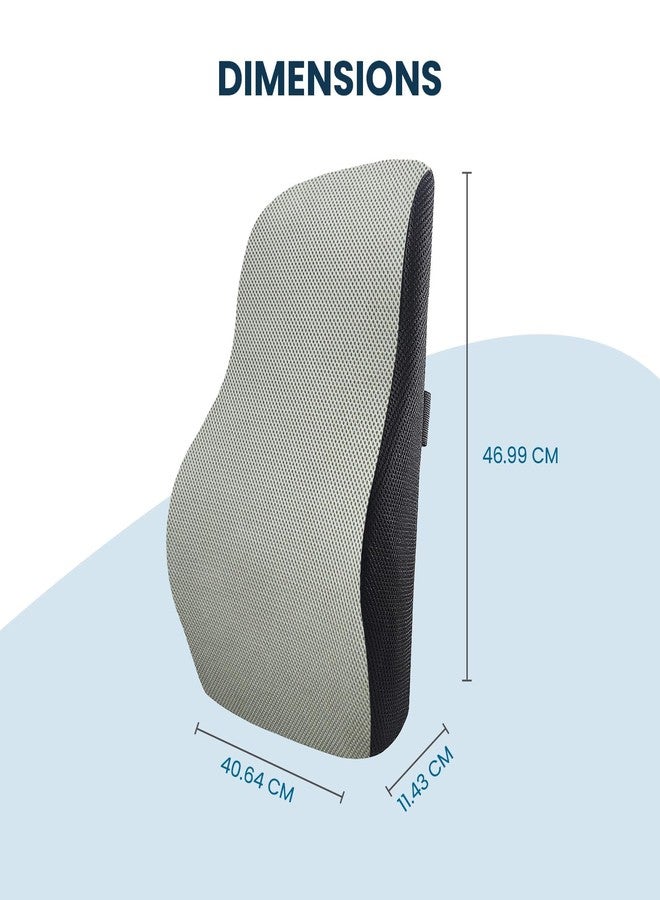 Sleepsia Back Support for Office Chair with 1 Year Warranty Lumbar Support Pillow for Office Chair, Car Seat, Memory Foam (Grey/Black, Memory Foam) - Image 2