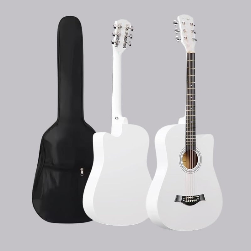 MegArya 38 Inch White Acoustic Guitar with Bag - Perfect for Beginners and Adults - Image 2