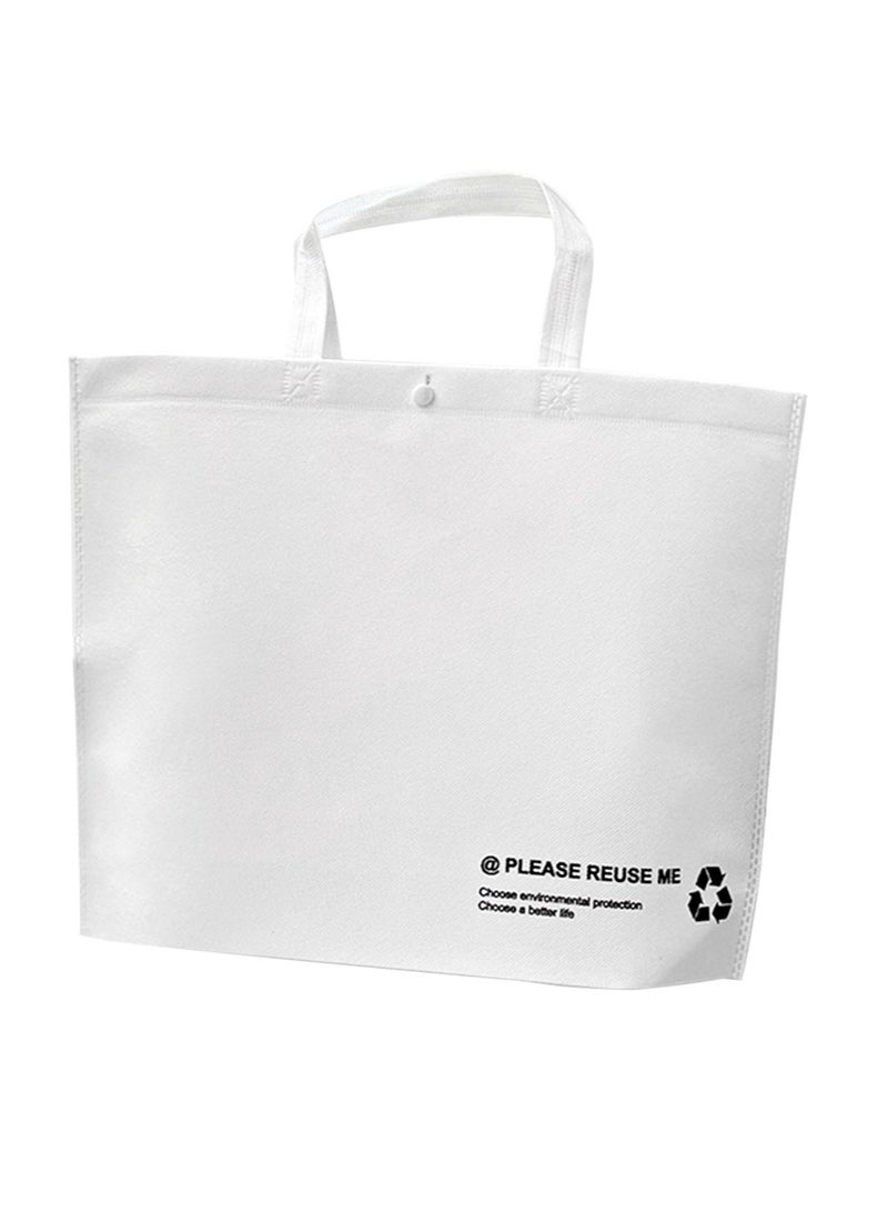 AVACraft 15 Reusable Totes Bags with Handles - Durable, Foldable, Washable, Reusable Grocery Bags - Non Woven Grocery  Bags for Shop Events & Apparel Retail Store,32x10x27cm, White  - Image 1