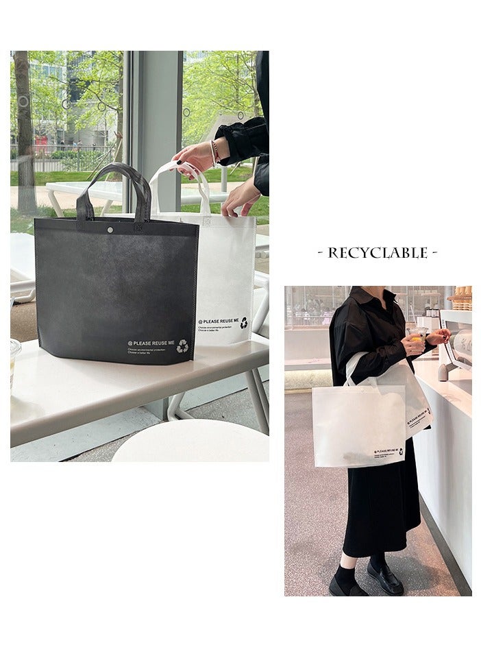 AVACraft 15 Reusable Totes Bags with Handles - Durable, Foldable, Washable, Reusable Grocery Bags - Non Woven Grocery  Bags for Shop Events & Apparel Retail Store,32x10x27cm, White  - Image 5