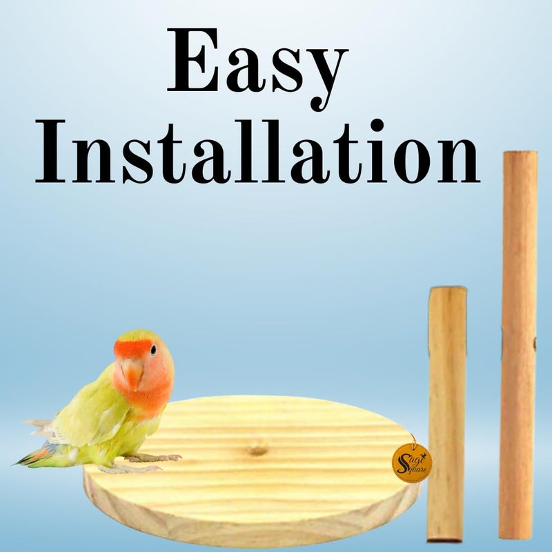 Western Era Wood Sand Table Top Stand with Bird Playful, Cage Accessory Perch Bird Toy for Budgies, Cockatiel, Parrot – The Ultimate Perching and Training Solution for Your Feathered Friend! - Image 5