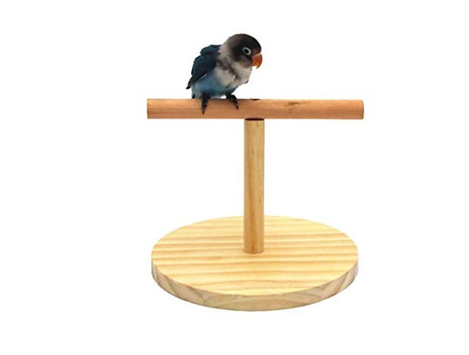 Western Era Wood Sand Table Top Stand with Bird Playful, Cage Accessory Perch Bird Toy for Budgies, Cockatiel, Parrot – The Ultimate Perching and Training Solution for Your Feathered Friend! - Image 1
