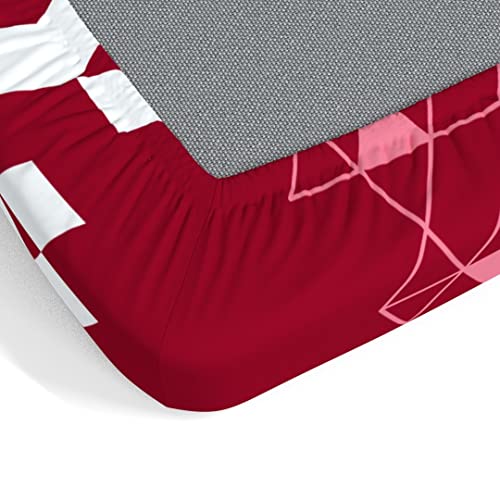 Dreamscape 100% Cotton King Fitted Bedsheet with 2 Pillow Covers - (Size 72 x 78 inches, 140TC, Colour - Red) - Image 4