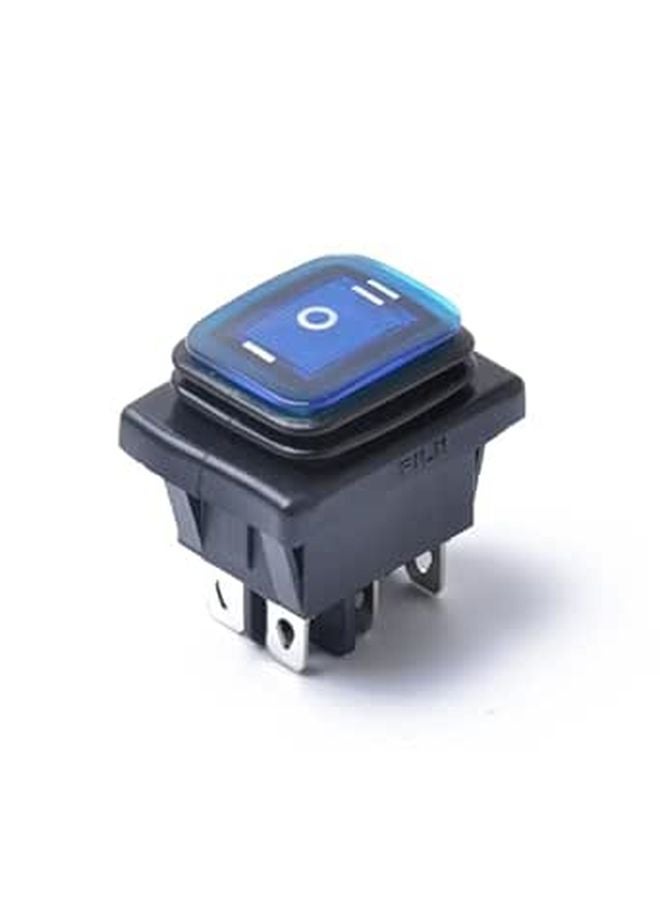 Blue LED Rocker Toggle Switch DC 12V Latching Dust Resistant Silver Terminals For Car Boat Automotive - Image 1